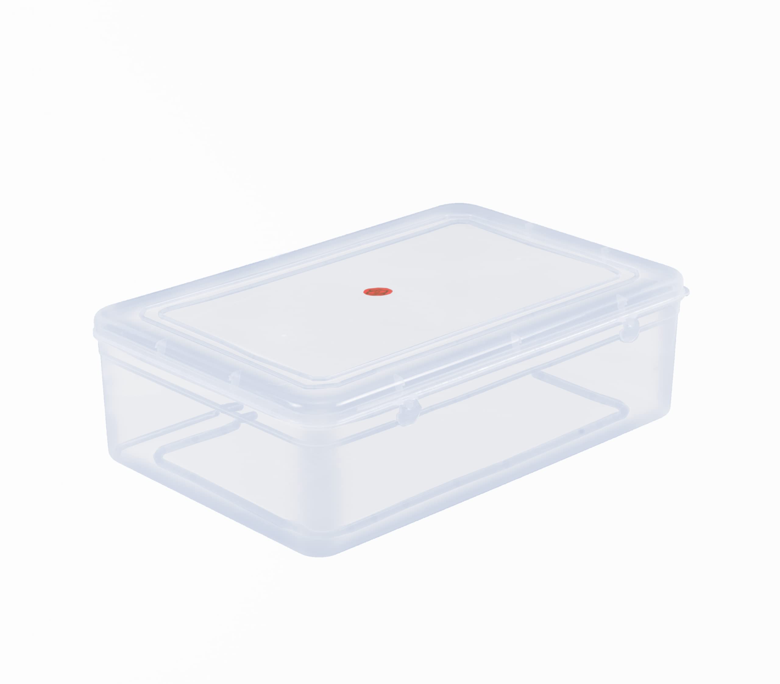 IN44 Clear Transparent Plastic Storage Box Organizer Rectangle Medium Size Container With Lid And Lock For Multipurpose Jewellery Stationery Cosmetics Combo 4 Same Size- 11x16x4 cm