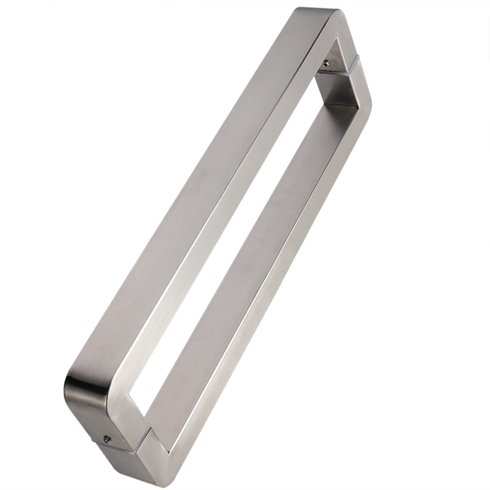 Round Corner Glass Door Handle Brushed, Commercial Hotel Push Pull Bar Handle Screws for Sliding Barn Shower Door (Silver 102.5 cm (41"))