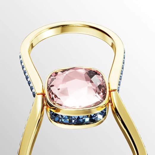 スワロフスキー Chroma リング　52 Chroma ring, Cushion cut, Multicolored, Gold-tone plated | Swarovski