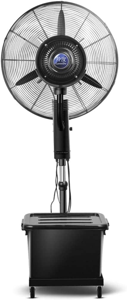 Industrial Misting Spray Fan Factory Cooling Floor Mobile Liftable Electric Fan Commercial Atomization Oscillating Fan with Wheels/42L Water Tank -Black,170-220cm, Copper-65CM