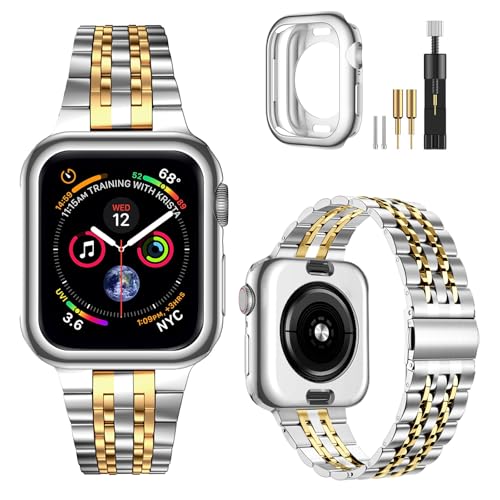 Bracelet Apple Watch 45mm acier inoxydable et coque de protection intégrale
