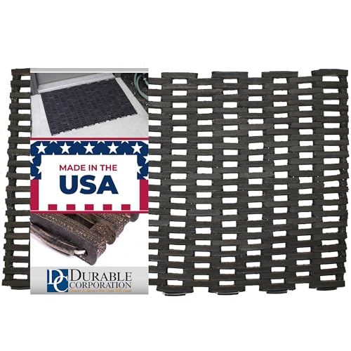 Durable Corporation-108S2436 Durite Recycled Tire-Link Outdoor Entrance Mat, Straight Weave,