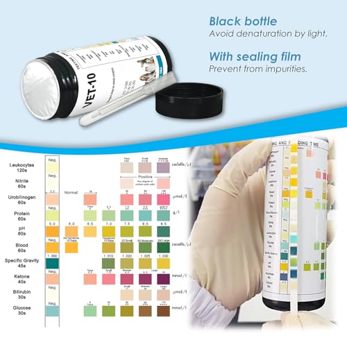 Image of QMARK Urine Test Strips for Cats & Dogs, 50 Count, 10-Parameter UTI Testing Kit with Dropper and Tube