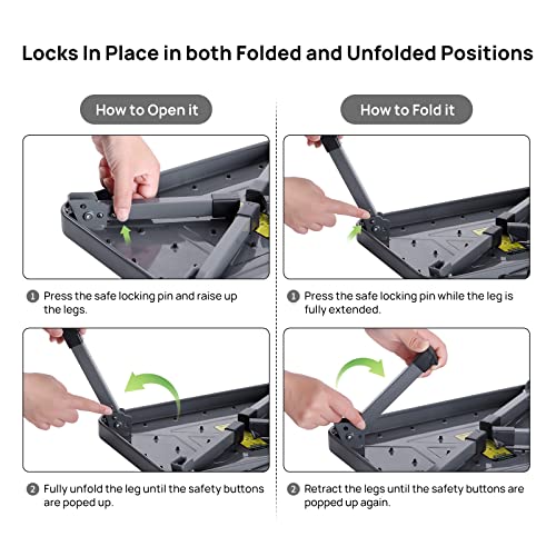 Ollieroo Metal Folding Step Stool, Wide One Step Stool With Non Slip Rubber Platform, 7 Inch One Step Ladder, Max Load 330 Lbs For Adults Kids, Portable Foot Stool For Kitchen Bedroom（Grey） #TOP2