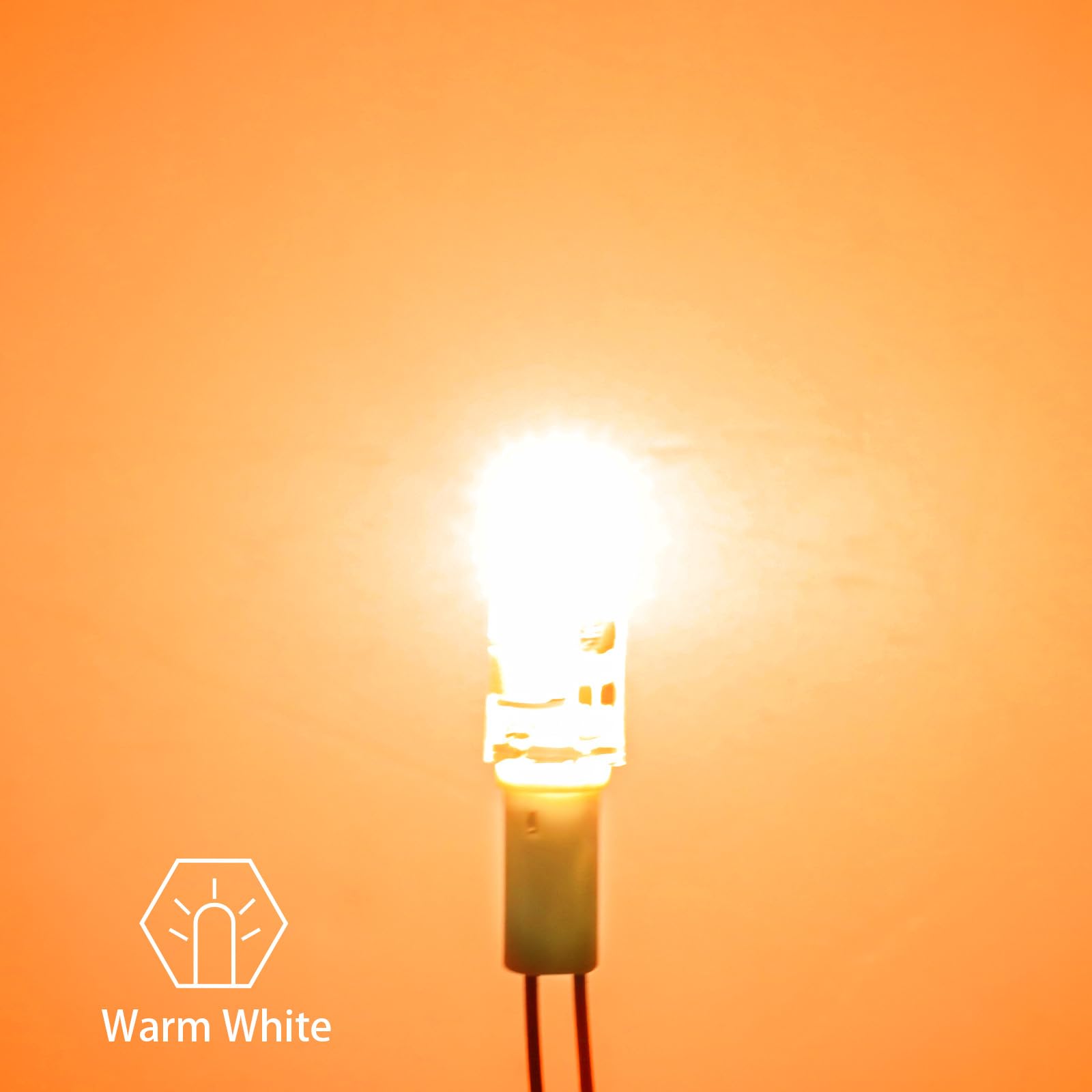 G4 LED Bulbs AC/DC 12V,Warm White 2700K,1.5W Equivalent to 15W Halogen Lamps,160LM Non-Dimmable,Bi-Pin Base Energy Saving Capsule Mini Bulbs,Highly Transparent Silicone G4 LED Light Bulbs,5 Pack - Image 4