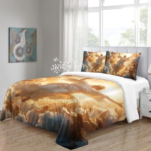 Housse de couette Jésus 3D premium en microfibre double 200x200