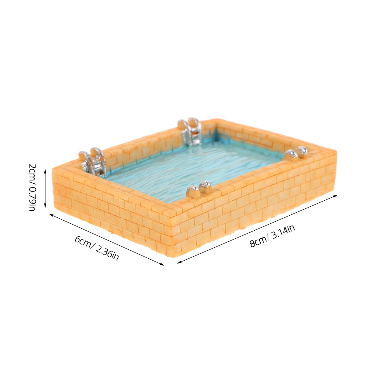 Gatuida Miniature Dollhouse Swimming Pool: Mini Pool Furniture Small Paddling Swimming Prop for Coastal Decor Beach Theme Ornament for Fairy Garden Summer Events Decoration - Image 4