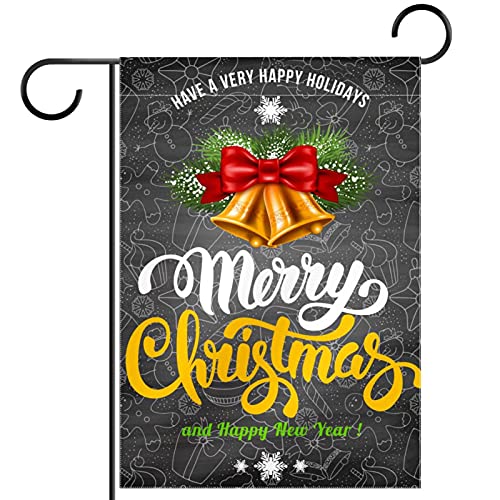 Drapeau de jardin de Noël 30x45 cm double face en polyester pongé