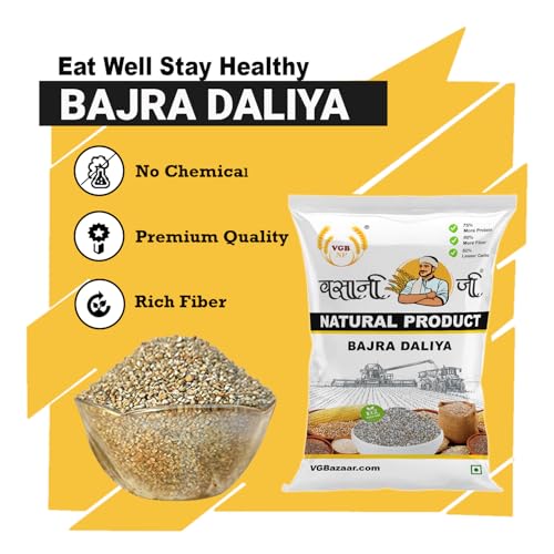 Image of Vasani G Bajra Dalia | Pearl Millet Porridge | Bulrush /Cattail | Bajri /Sajjalu /Sajje /Kambu | Whole Grain Daliya - 3kg