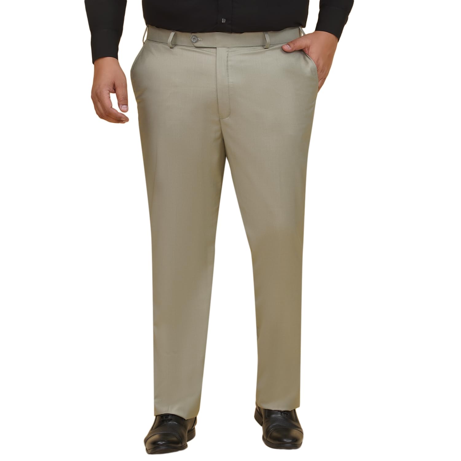 john pride Plus Size Men Regular Fit Mid-Rise Solid Green Formal Trousers (JPTR22010R_Green)-picture-38