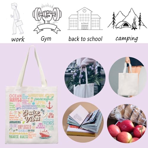 ENSIANTH Cruise Vibes Gift Cruise Vacation Tote Bag Beach Life Gift Female Weekend Cruise Lover Shoulder Bag Sailors Gift3