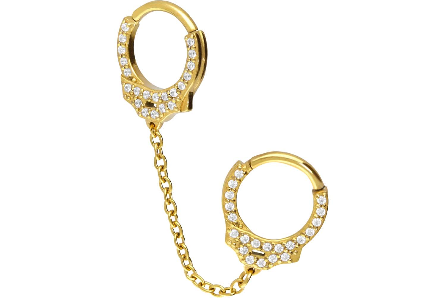 PIERCINGLINE Chirurgenstahl Segmentring Clicker |KRISTALLHANDSCHELLEN | Piercing Ohr Helix Ring | Farb- und Größenauswahl