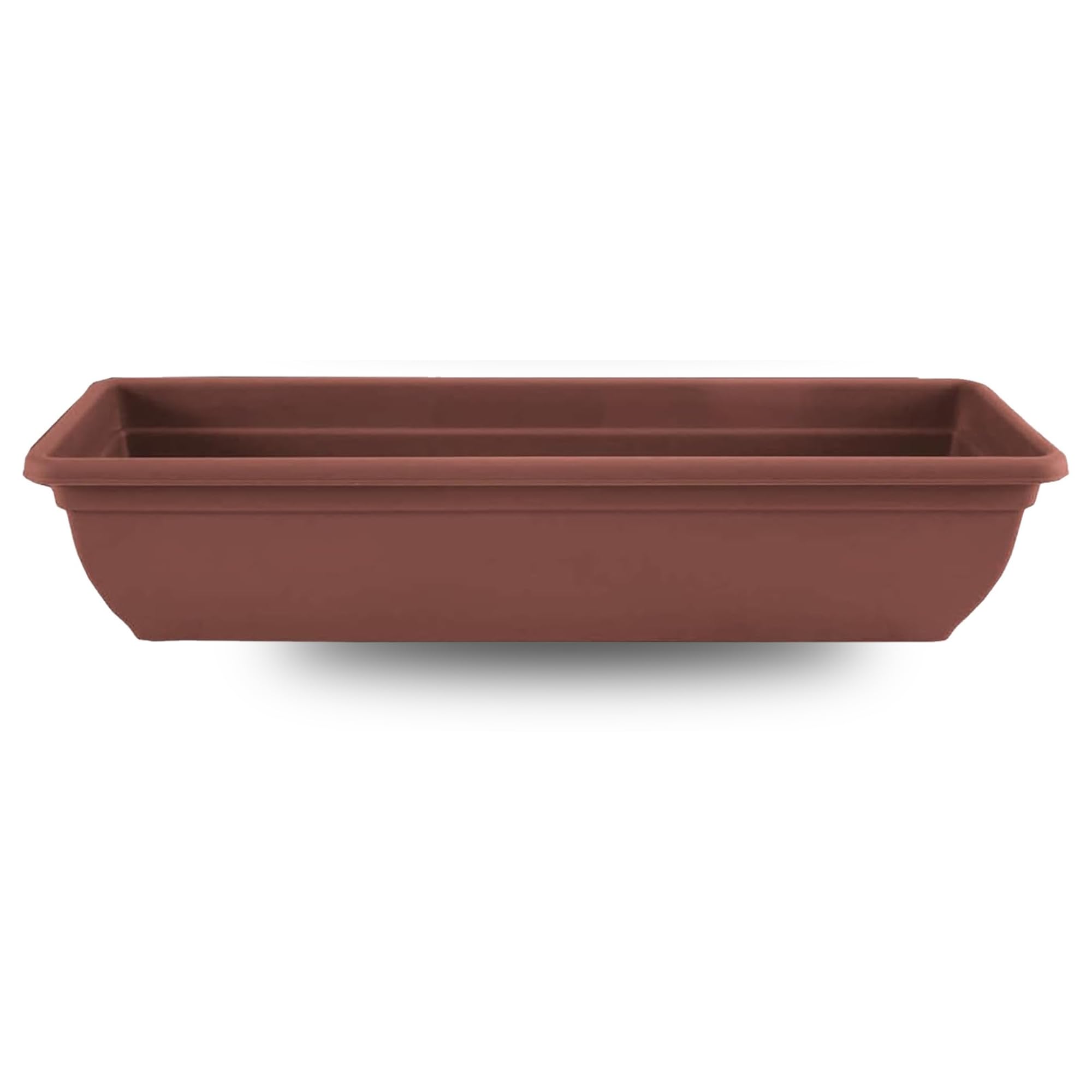 KYZ'Z Large Rectangular Garden Trough Planter Box - Durable Plastic Plant Pot for Outdoor Flower, Herb & Vegetable Growing - Weather Resistant Troughs for Patio, Balcony, Fence (1x Terracotta, 60cm)
