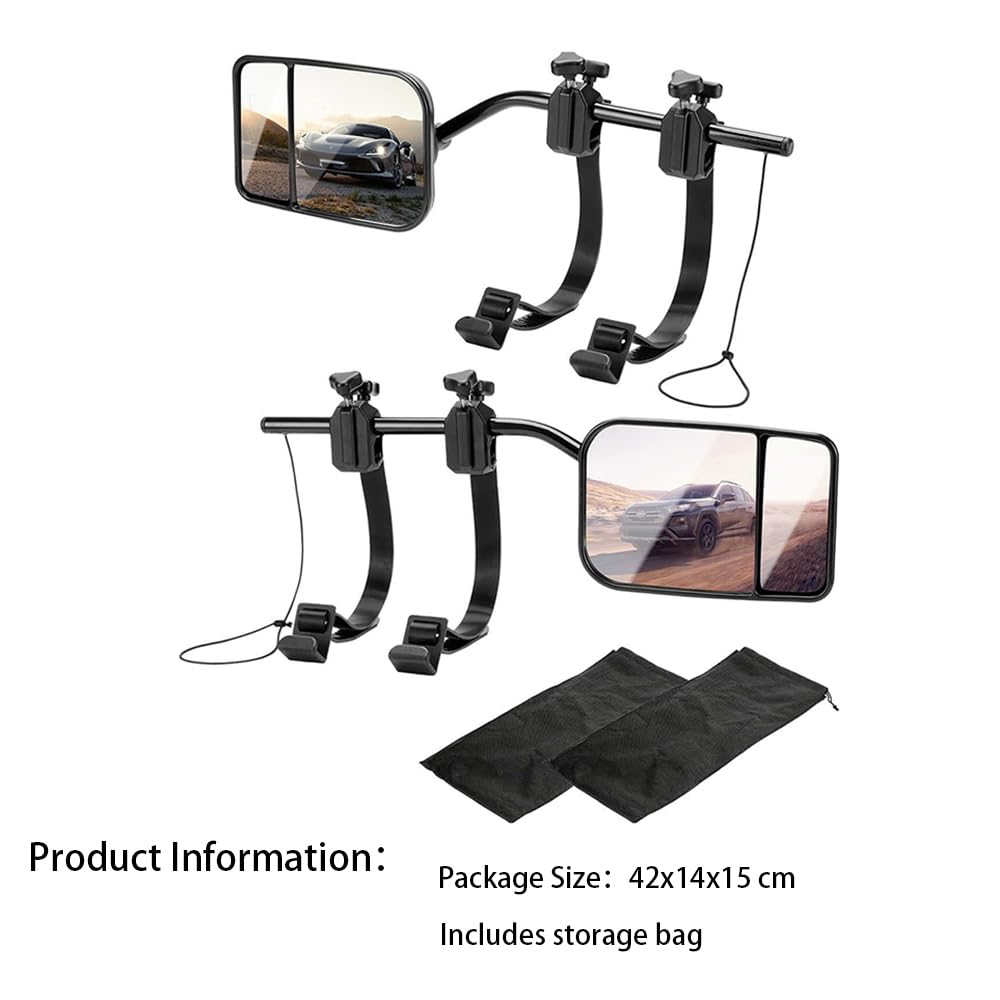 Specchio Auto Per Roulotte,Specchio Retrovisore Universale Esteso,Specchietti Estesi Universali（1 Coppia）,Regolabile e Ruotabile,Visione Allargata,Nero,Adatto a SUV,Camper,Camion,Caravan,Ecc.