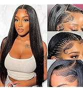 Straight Lace Front Wigs Human Hair Pre Plucked 13x4 HD Lace Frontal Wigs Human Hair With Baby Ha...