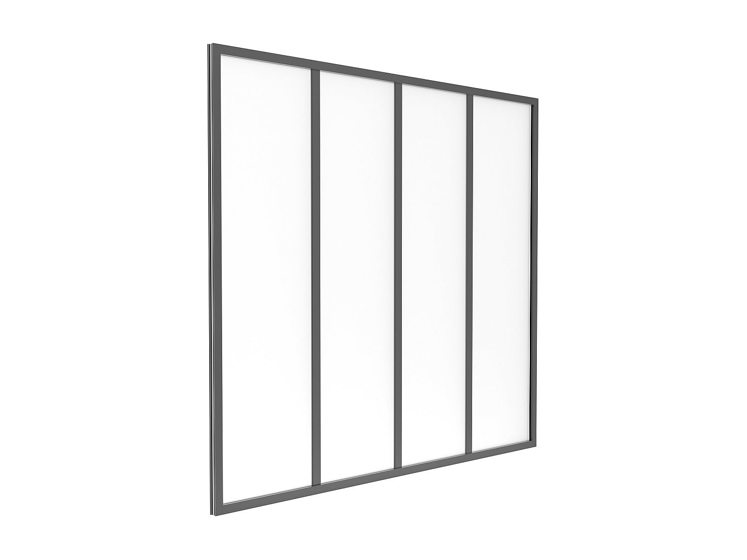 Vente-​unique - Verriére Atelier en Aluminium thermolaqué et Verre dépoli Noir 120 x 105 cm (L x H) – Bayview