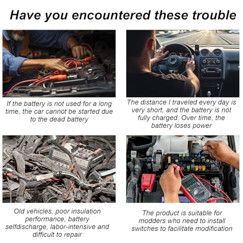 Vgate Car Battery Terminal Connectors, 4-Way Lead-Acid Battery Terminal, AGM Post Terminal Ends Connect, 2AWG up to 2/0 Wire for SAE/DIN/EN, Compatible with Cars, Vans, Trucks and More