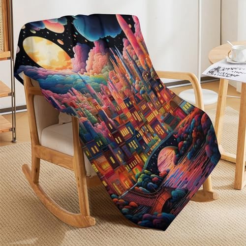 Couverture chaude Moon City pour des soirées cocooning sur le canapé
