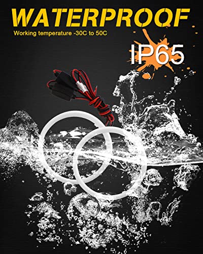 Qasim LED Halo Ring Angel Eyes rojo 90MM para auto miniatura 6