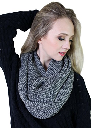 Women's 100% Organic Cotton Knit Infinity Scarf, Thick Soft Stretch Warm Unique Eco-Friendly Non-Toxic (5 COLORS)