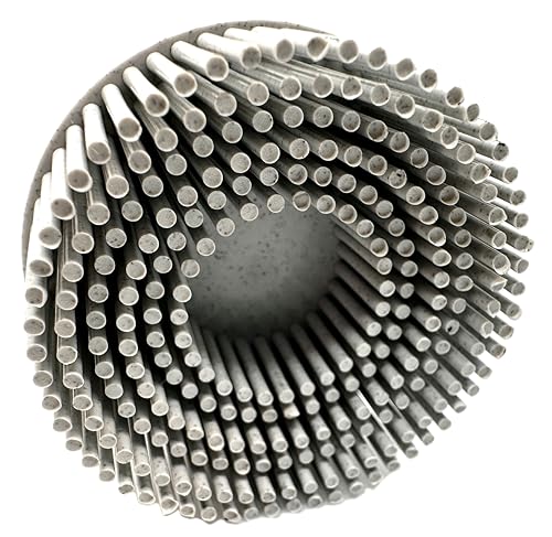 Image of 2 Pack 2 inch 120 Grit White R-Type Bristle Disc | Ceramic-Aluminum Oxide Abrasive Bristle Disc with Quick Change Roll Lock | Pack of 2 | White