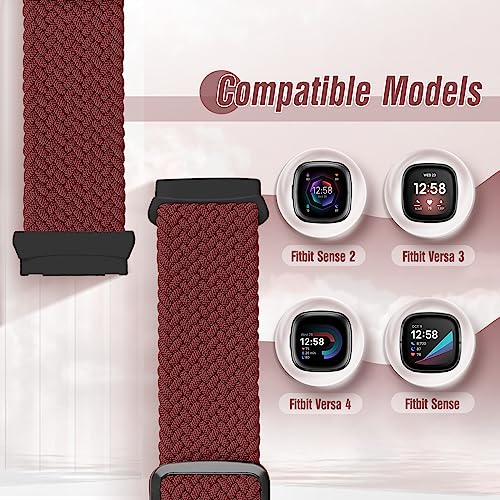SHIJZWD 2Packs Elastic Braided Straps Compatible with Fitbit Versa 4/3 - Image 4