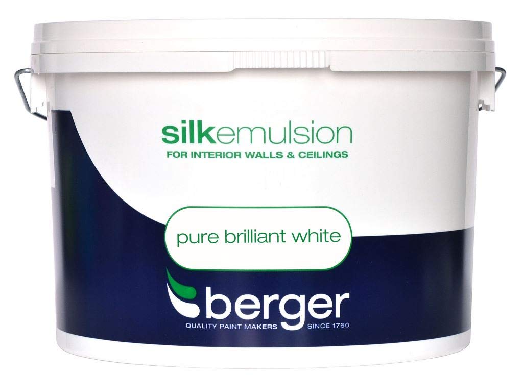 Berger Brilliant White Vinyl Silk Paint- 10L Litre