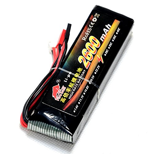 11.1V/3S 2600Mah 8C Lipo Battery Jst + Jr + Futaba Plug #TOP4