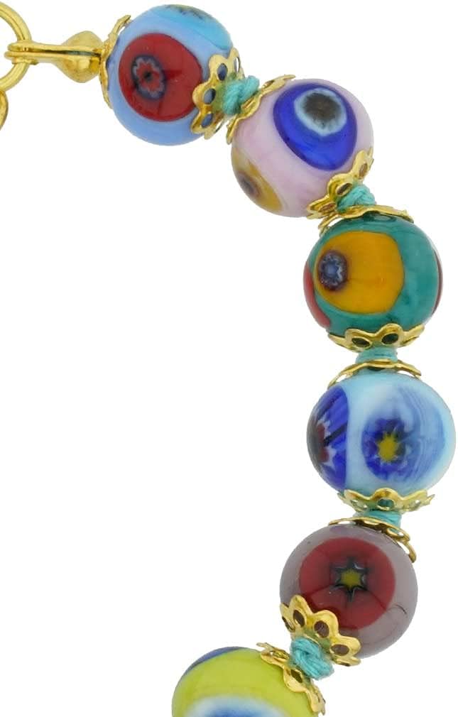Glass of Venice Murano Glass Bracelet - Italian Millefiori Multicolor Mosaic Beads Handmade Blown - Bracelets for Women - Image 2