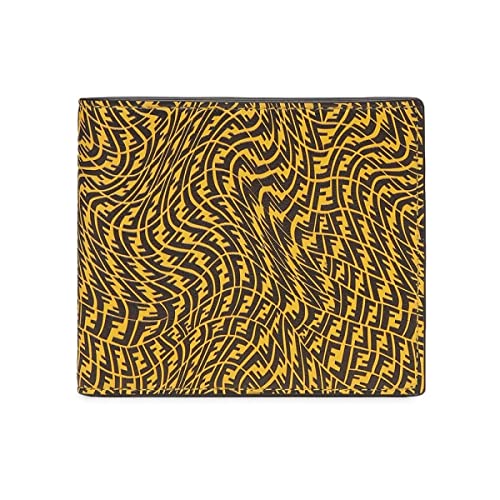 FENDI x Sarah Coleman FF Vertigo Yellow Black ID Bifold Wallet 7M0303