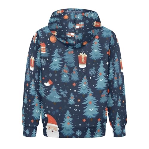Kids Hoodies Sweaters Christmas Xmas Santa Claus Hooded Sweatshirts with Big Pockets for Boys Girls B04003612