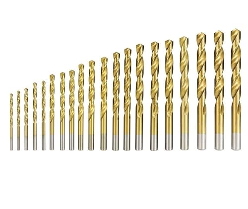 13/19/25pcs Titanium Coated Twist Drill Bit Set HSS Metal Gun Drill Hole Cutter Power Tools Accessories Woodworking Metal Tools(Size:25pcs Set)