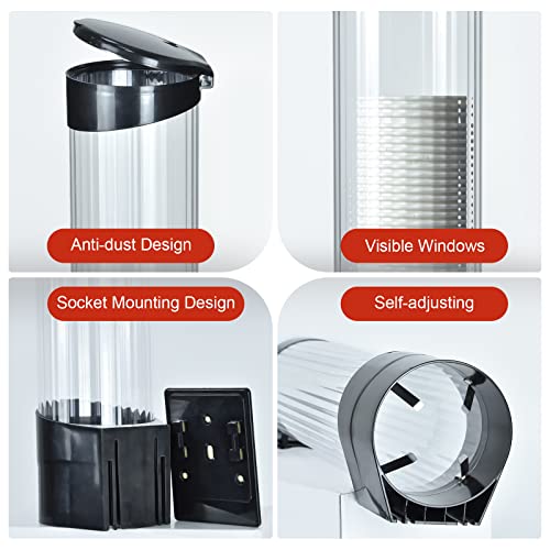 Image of Cup Dispenser, Wall Mount Water Cooler Cup Holder Fits 5oz - 7oz Disposable Paper Plastic Cups for Home Office Hospital Cups Organizer, Adhesive Paste or Screw Install (Black, Medium)