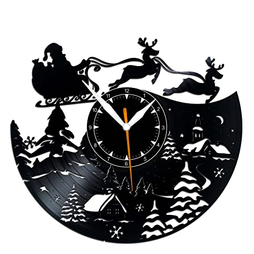 Orologio da parete con Babbo Natale, in vinile, idea regalo per gli amanti di Babbo Natale, decorazione originale da parete per la casa