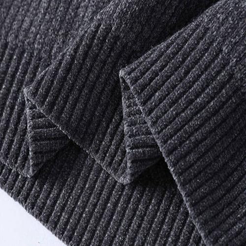 Men Solid Color Sweater Pullover Cable Knit Round Neck Sweaters Long Sleeve Knitwear Loose Chunky Knitted Sweaters3