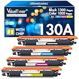 Valuetoner Cartuccia toner rigenerata 130A CF350A di ricambio per stampanti HP 130A CF351A CF352A CF353A per stampanti Laserjet Pro Color MFP M177fw M176n M177 M176 (1 nero, 1 ciano, 1 magenta, 1