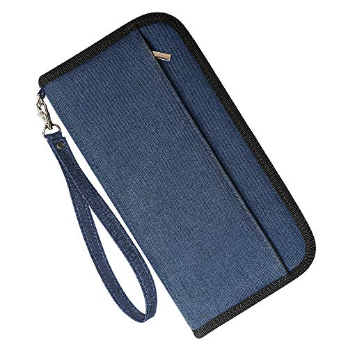 Preisvergleich Produktbild COCASES Reisepass Tasche, RFID Schutz Reisedokumententasche Reiseorganizer Reisemappe Reisebrieftasche Ausweistasche Dokumente Organizer Dunkelblau