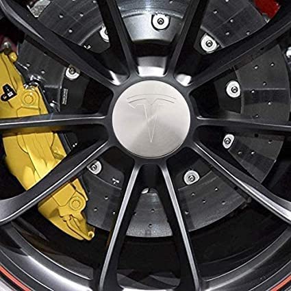 Adesivi Coprimozzo Per Tesla Model 3/S/X/Y 2017-2022 - 4 Pezzi, 56 Mm, ABS E Lega - Foto 2