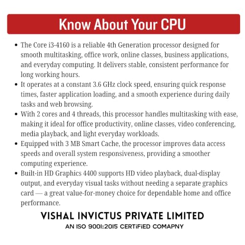 Image of Core i3-4160 [ 4th Gen ] with 3.6 GHZ Combo Kit with H81 Motherboard + 4GB DDR3 1600MHz RAM + CPU Fan | Pre-Assembled & Pre-Tested | 1 Years Warranty | Home & Office PC Upgrade