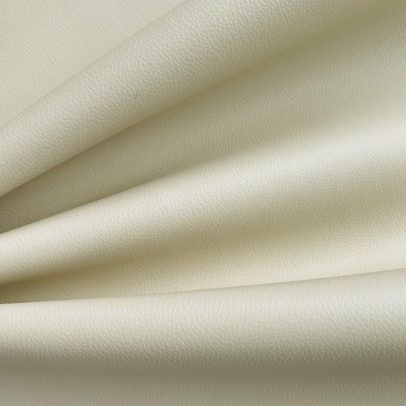 EU Fabrics Marine Vinyl Leatherette Fabric | Heavy Duty Fire Retardant Leathercloth for Outdoor Seating Covers | Waterproof UV Protection Faux Leather Sofa Material (Ivory, 10 Metres x 137cm)