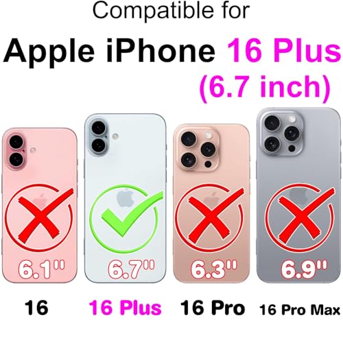 Étui portefeuille iPhone 16 Plus en cuir gaufré avec porte-cartes et dragonne pour femme