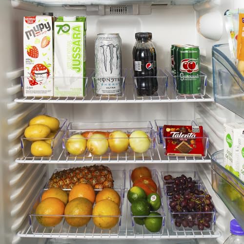 Kit 10 Organizadores Acrílico Cristal Modular Para Geladeiras Maquiagens Gavetas Armarios