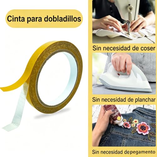 Miniatura 3 de Kaiheng Cinta De Tela De Doble Cara Resistente, 2 4 Pulgadas X 33 Pies Para Pantalones, Sin Costura, Planchado, Para Vestidos, Vaqueros Y Ropa