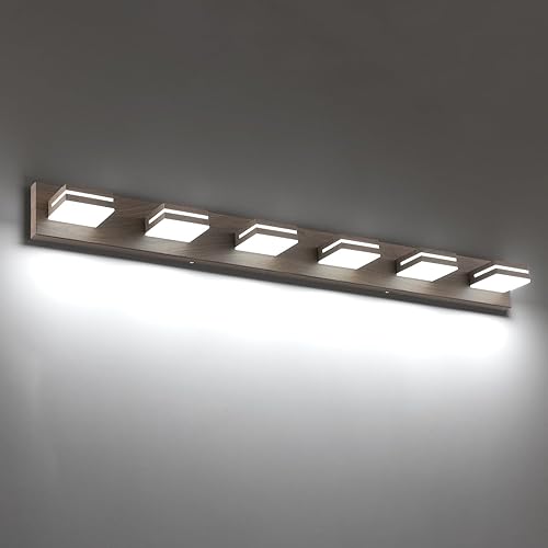 Miniatura 71 de SineRise - Lámpara LED para tocador de baño - Moderna lámpara regulable de acrílico con acabado blanco mate para iluminación de pared sobre el