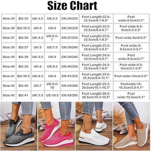 Women's Glittery Rhinestone Fashion Breathable Wedge Sneakers Summer Butterfly Embroidered Bling Sneakers for Women Sparkly Mesh Slip-on Walking Sneaker3