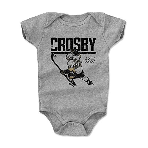 500 LEVEL Sidney Crosby Baby Infant One Piece Bodysuit (6M, Heather Gray) - Sidney Crosby Hyper K