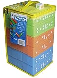 alldoro 60065 Jeu 2 en 1 Tour & Domino Jeu de Jeu XXL avec Tour de Joue + Dominos en Forme de Jeu géant 30 pièces en Plastique avec Sac de Transport, Jeu d'empilage pour Enfants à partir de 2 Ans