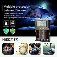 Schnellstes Akkuladegerät, MiBOXER 3A/Schacht Schnellladung Aufladbar AA AAA D 26650 18490 18350 18500 RCR123 Li-Ion/IMR/INR/ICR/NI-MH/NI-Cd, LCD-Display, Intelligente Temperaturregelung – Ansicht 5