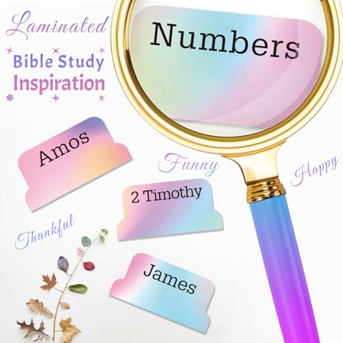 Image of Bible Tabs with 3D Butterfly Paper Bookmark, Laminated Bible Tabs for Women, Christian Gifts, Large Print Bible Index Tabs, Bible Study Supplies (Rainbow2)