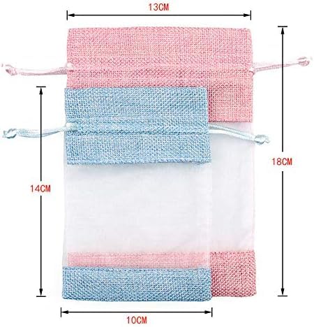 50 Szt./partia 15x20 17x23 20x30 25x35 Cm Woreczki Organzowe Woreczek Na Biżuterię Z Możliwością Wyciągnięcia Prezentu ślubnego, Purple, 13x18cm